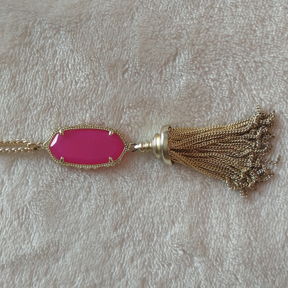 Kendra Scott Pink Agate Everly Long Necklace